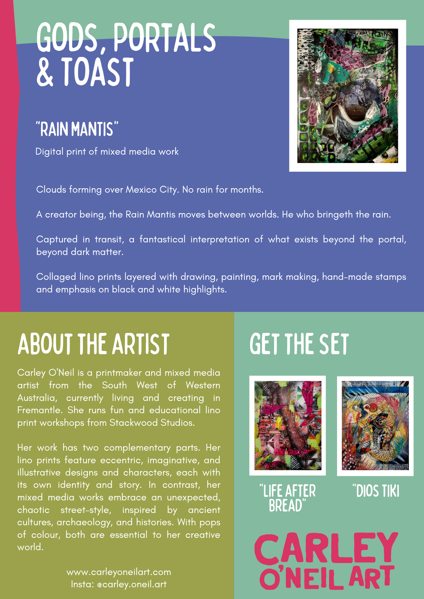 "Rain Mantis in Transit" A3 Poster - Image 3